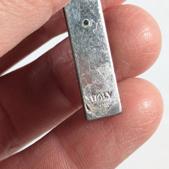 Vintage Italian crucifix pendant, rosary cross 3.5" tall - Picture 3 of 6